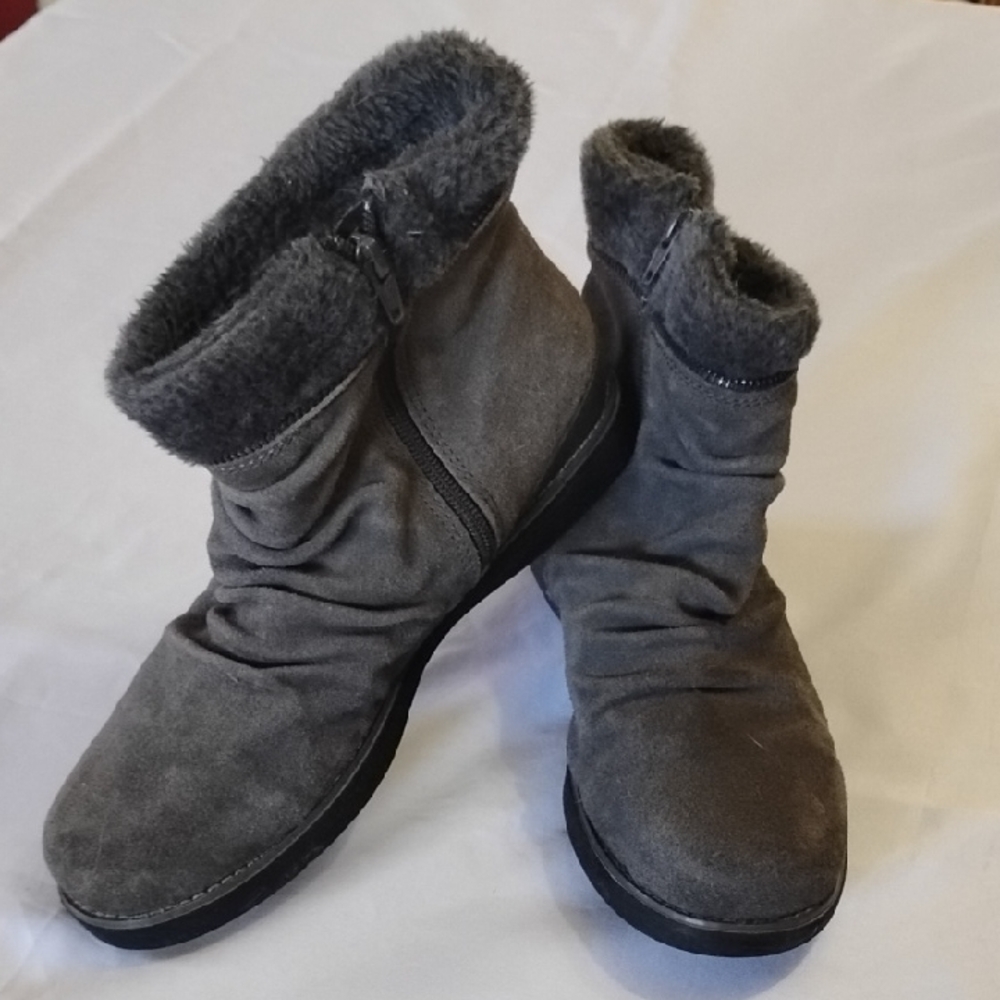Bare Traps Size 9 Leather Suede Faux Fur Winter Boots